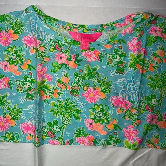 Lilly Pulitzer Disney Floral Long Sleeve Top - Blue and Pink - Picture 4 of 5